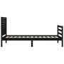 Estructura de cama individual con cabecero madera maciza negro de , Camas y somieres - Ref: Foro24-3194995, Precio: 128,99 €,...