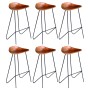 Kitchen stools 6 units genuine brown leather by , Kitchen stools - Ref: Foro24-276364, Price: 537,99 €, Discount: %