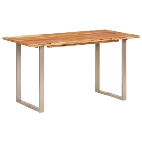 Mesa de comedor madera maciza de acacia 140x70x76 cm de , Mesas de cocina y de comedor - Ref: Foro24-350292, Precio: 219,70 €...