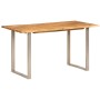 Solid acacia wood dining table 140x70x76 cm by , Kitchen and dining tables - Ref: Foro24-350292, Price: 216,14 €, Discount: %