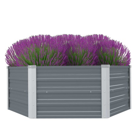 Raised planter 129x129x46 cm galvanized steel gray by vidaXL, Pots and planters - Ref: Foro24-42405, Price: 44,18 €, Discount: %