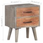 Mesita de noche madera maciza de mango y rugosa gris 40x30x50cm de vidaXL, Mesitas de noche - Ref: Foro24-321806, Precio: 81,...