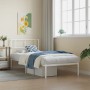 Metal bed frame with white headboard 100x190 cm by , Beds and slatted bases - Ref: Foro24-372222, Price: 62,58 €, Discount: %