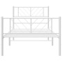 Metal bed frame with headboard and footboard white 75x190 cm by , Beds and slatted bases - Ref: Foro24-372236, Price: 67,71 €...