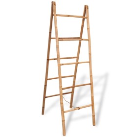 Escalera toallero doble con 5 peldaños bambú 50x160 cm de vidaXL, Toalleros - Ref: Foro24-243714, Precio: 72,56 €, Descuento: %