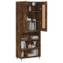 Aparador alto madera contrachapada roble ahumado 69,5x34x180 cm de , Aparadores - Ref: Foro24-3200054, Precio: 121,69 €, Desc...