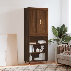 Tall oak brown plywood sideboard 69.5x34x180 cm by , Sideboards - Ref: Foro24-3200056, Price: 121,99 €, Discount: %