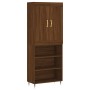 Aparador alto madera contrachapada marrón roble 69,5x34x180 cm de , Aparadores - Ref: Foro24-3200056, Precio: 129,08 €, Descu...