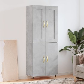 Concrete gray plywood tall sideboard 69.5x34x180 cm by , Sideboards - Ref: Foro24-3199541, Price: 140,99 €, Discount: %