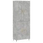 Aparador alto madera contrachapada gris hormigón 69,5x34x180 cm de , Aparadores - Ref: Foro24-3199541, Precio: 146,76 €, Desc...