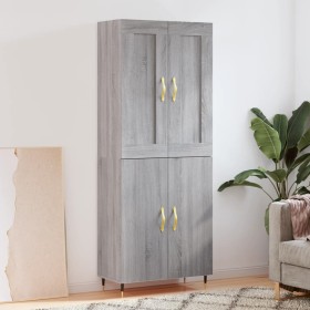 Aparador alto madera contrachapada gris sonoma 69,5x34x180 cm de , Aparadores - Ref: Foro24-3199543, Precio: 141,52 €, Descue...