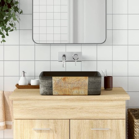 Rectangular black-brown ceramic countertop sink 46x35.5x13 cm by , Sinks - Ref: Foro24-155076, Price: 154,40 €, Discount: %