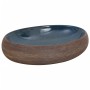 Lavabo sobre encimera ovalado cerámica marrón y azul 59x40x15cm de , Lavabos - Ref: Foro24-155081, Precio: 141,45 €, Descuent...