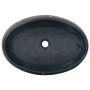 Lavabo sobre encimera ovalado cerámica negro y azul 59x40x15 cm de , Lavabos - Ref: Foro24-155088, Precio: 131,99 €, Descuent...