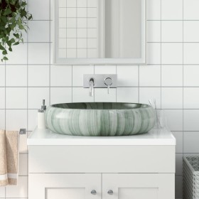 Green ceramic oval countertop washbasin 59x40x15 cm by , Sinks - Ref: Foro24-155083, Price: 161,76 €, Discount: %