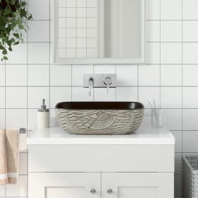 Rectangular countertop washbasin gray black ceramic 48x37.5x13.5 cm by , Sinks - Ref: Foro24-155097, Price: 129,99 €, Discoun...