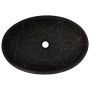 Black ceramic oval countertop washbasin 59x40x15 cm by , Sinks - Ref: Foro24-155112, Price: 132,11 €, Discount: %