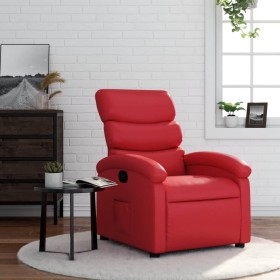 Sillón reclinable de cuero sintético rojo de , Sillones - Ref: Foro24-371718, Precio: 227,79 €, Descuento: %