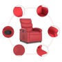 Sillón reclinable de cuero sintético rojo de , Sillones - Ref: Foro24-371718, Precio: 227,79 €, Descuento: %