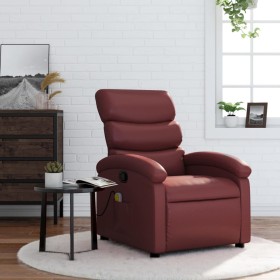 Red synthetic leather reclining massage chair by , Armchairs - Ref: Foro24-371724, Price: 210,76 €, Discount: %