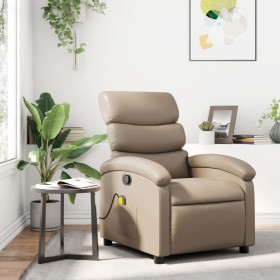 Cappuccino-colored synthetic leather reclining massage chair by , Armchairs - Ref: Foro24-371726, Price: 239,66 €, Discount: %