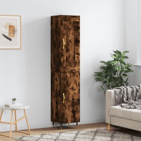 Aparador de madera contrachapada roble ahumado 34,5x34x180 cm de , Aparadores - Ref: Foro24-3200118, Precio: 96,99 €, Descuen...