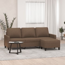 3-seater sofa with brown fabric stool 180 cm by , Sofas - Ref: Foro24-3201040, Price: 350,51 €, Discount: %