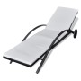 Sun lounger with cushion and black synthetic rattan wheels by vidaXL, Loungers - Ref: Foro24-42489, Price: 163,23 €, Discount: %