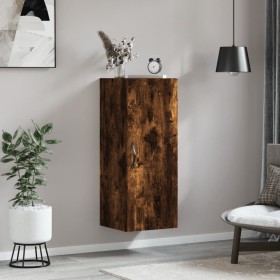 Smoked oak engineered wood wall cabinet 34.5x34x90 cm by , Sideboards - Ref: Foro24-834999, Price: 49,61 €, Discount: %