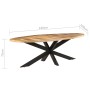 Rough mango wood dining table 240x100x75 cm by , Kitchen and dining tables - Ref: Foro24-321678, Price: 507,99 €, Discount: %