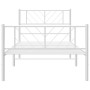 Metal bed frame with headboard and footboard white 90x200 cm by , Beds and slatted bases - Ref: Foro24-372239, Price: 70,53 €...