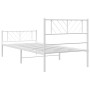 Estructura cama metal con cabecero y pie cama blanca 90x200 cm de , Camas y somieres - Ref: Foro24-372239, Precio: 70,53 €, D...