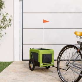 Pet Bicycle Trailer Iron Oxford Cloth Green Black by , pet strollers - Ref: Foro24-93913, Price: 85,99 €, Discount: %