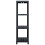 Plastic shelving 220 kg 90x40x138 cm black by , Industrial shelving - Ref: Foro24-45679, Price: 89,90 €, Discount: %