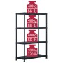 Plastic shelving 220 kg 90x40x138 cm black by , Industrial shelving - Ref: Foro24-45679, Price: 89,90 €, Discount: %