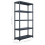 Kunststoffregal 220 kg 90x40x138 cm schwarz von , Industrieregale - Ref: Foro24-45679, Preis: 89,90 €, Rabatt: %