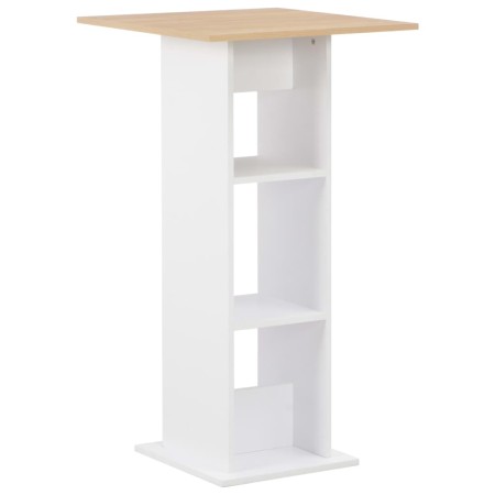 Mesa alta de bar blanco y roble Sonoma 60x60x110 cm de , Mesas de cocina y de comedor - Ref: Foro24-280209, Precio: 88,56 €, ...