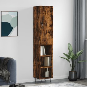 Smoked oak plywood sideboard 34.5x34x180 cm by , Sideboards - Ref: Foro24-3199014, Price: 84,81 €, Discount: %