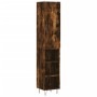 Aparador de madera contrachapada roble ahumado 34,5x34x180 cm de , Aparadores - Ref: Foro24-3199014, Precio: 84,81 €, Descuen...