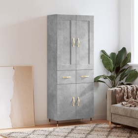 Concrete gray plywood tall sideboard 69.5x34x180 cm by , Sideboards - Ref: Foro24-3199861, Price: 148,99 €, Discount: %