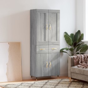 Aparador alto madera contrachapada gris sonoma 69,5x34x180 cm de , Aparadores - Ref: Foro24-3199863, Precio: 151,89 €, Descue...