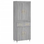 Aparador alto madera contrachapada gris sonoma 69,5x34x180 cm de , Aparadores - Ref: Foro24-3199863, Precio: 151,89 €, Descue...