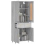 Aparador alto madera contrachapada gris sonoma 69,5x34x180 cm de , Aparadores - Ref: Foro24-3199863, Precio: 151,89 €, Descue...