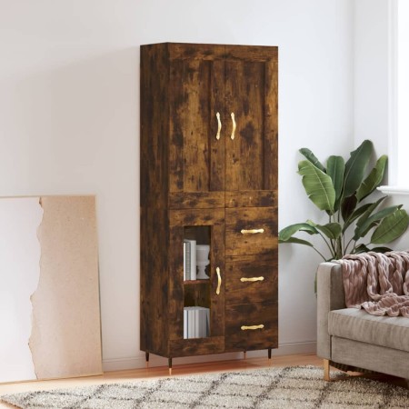 Tall smoked oak plywood sideboard 69.5x34x180 cm by , Sideboards - Ref: Foro24-3199926, Price: 160,64 €, Discount: %