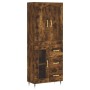 Aparador alto madera contrachapada roble ahumado 69,5x34x180 cm de , Aparadores - Ref: Foro24-3199926, Precio: 162,84 €, Desc...