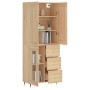 Aparador alto madera contrachapada color roble 69,5x34x180 cm de , Aparadores - Ref: Foro24-3199924, Precio: 151,06 €, Descue...