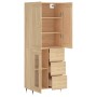 Aparador alto madera contrachapada color roble 69,5x34x180 cm de , Aparadores - Ref: Foro24-3199924, Precio: 151,06 €, Descue...