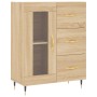 Aparador alto madera contrachapada color roble 69,5x34x180 cm de , Aparadores - Ref: Foro24-3199924, Precio: 151,06 €, Descue...