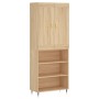 Aparador alto madera contrachapada color roble 69,5x34x180 cm de , Aparadores - Ref: Foro24-3200052, Precio: 112,53 €, Descue...