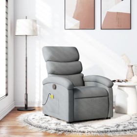 Sillón reclinable de masaje de tela gris claro de , Sillones - Ref: Foro24-371701, Precio: 210,99 €, Descuento: %